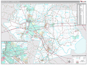 Baton Rouge Wall Map Premium Style